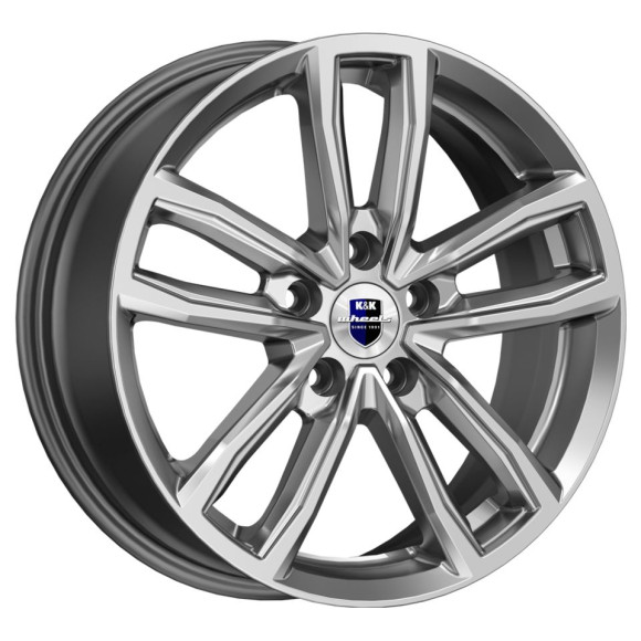 Диски КиК 6.5\R17 5*114.3 ET37 d66.6 Дарк платинум Диски КиК 6.5\R17 5*114.3 ET37 d66.6 Дарк платинум