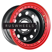 Диски Off-Road Wheels 10x16/6x139,7 ET-44 D110 Тойота Ниссан с бедлоком (красный) Черный Диски Off-Road Wheels 10x16/6x139,7 ET-44 D110 Тойота Ниссан с бедлоком (красный) Черный